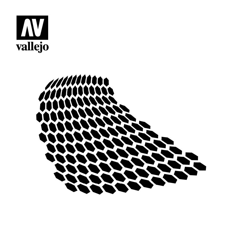 ST-SF003 - Vallejo Hobby Stencils - Distorted Hexagons
