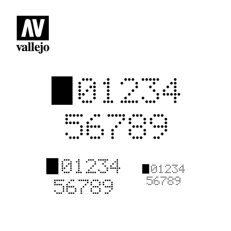 ST-SF004 - Vallejo Hobby Stencils - Digital Numbers