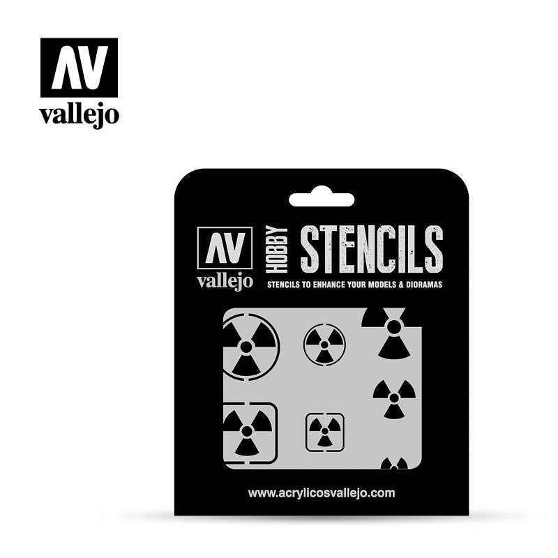 ST-SF005 - Vallejo Hobby Stencils - Radioactive Signals