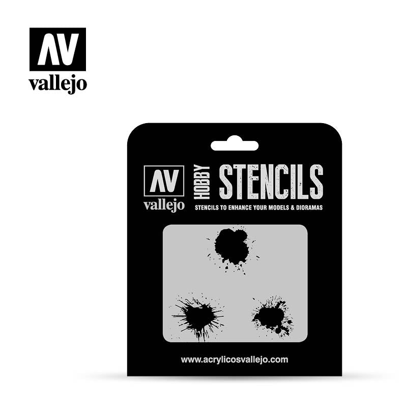 ST-TX005 - Vallejo Hobby Stencils - Paint Stains - 1/35
