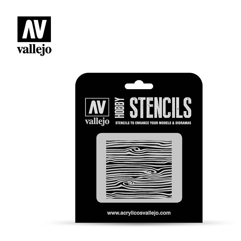 ST-TX007 - Vallejo Hobby Stencils - Wood Veins Nº2 - 1/35