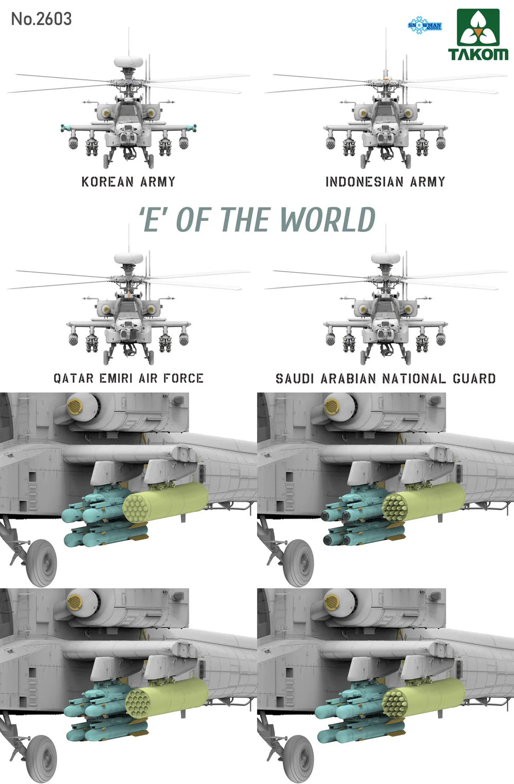 TAK2603 - Takom 1/35 E of the World AH-64E Attack Helicopter - LIMITED