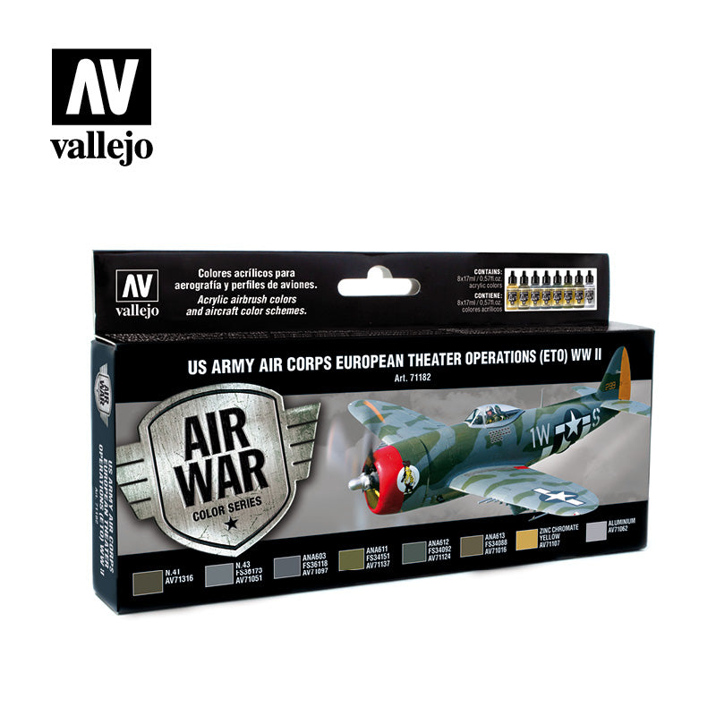 71.182 US Army Air Corps European Theatre OP (ETO) WWII - Vallejo Model Air Set