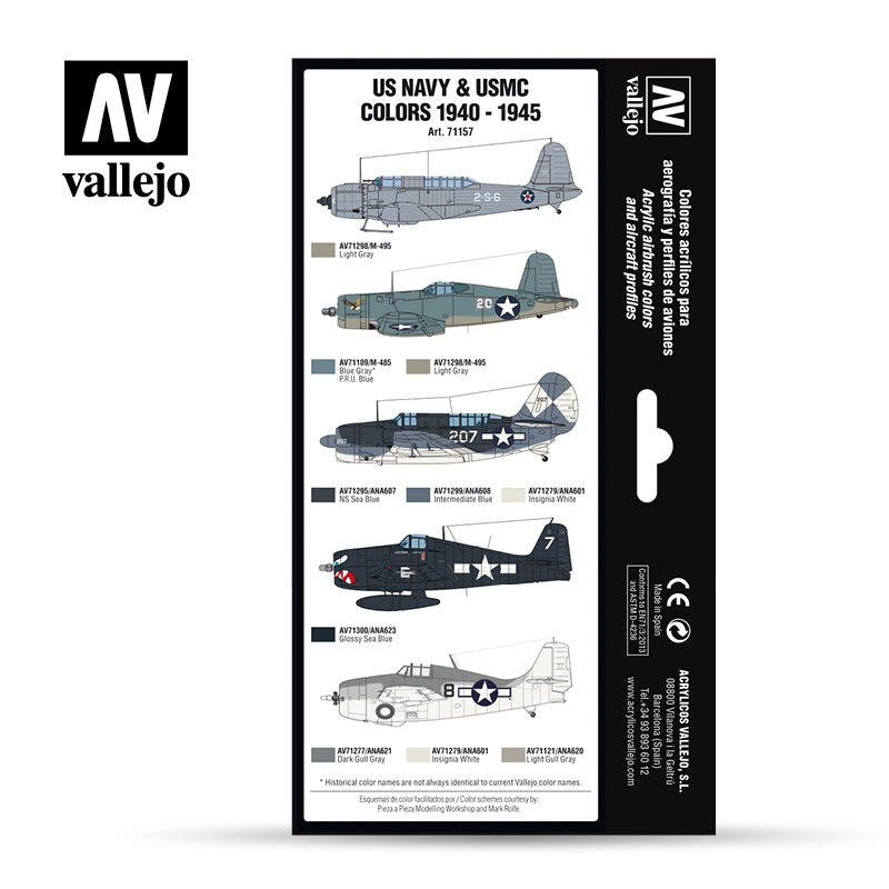 71.157 US Navy & UMSC WWII 1940-1945 (8) - Vallejo Model Air Set