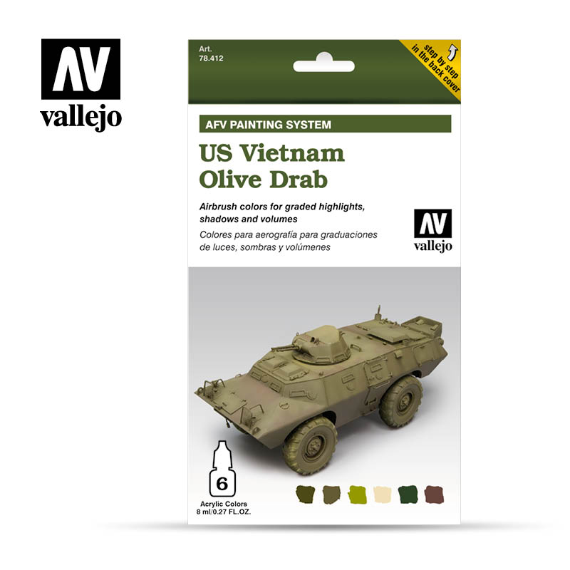 78.412 AFV US Vietnam Olive Drab Set (6 x 8ml)