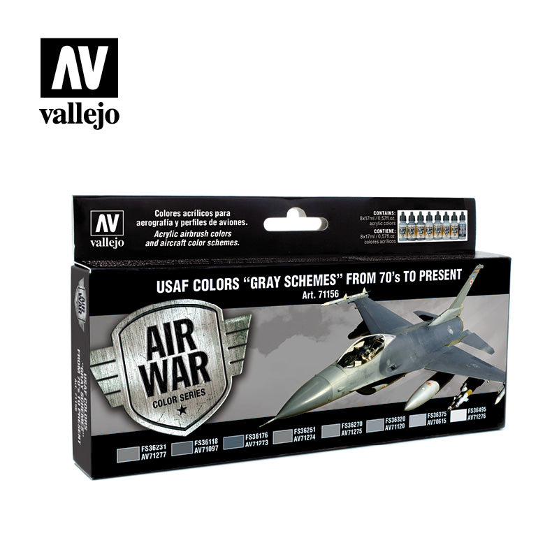 71.156 USAF Colors Grey Schemes (8) - Model air Set