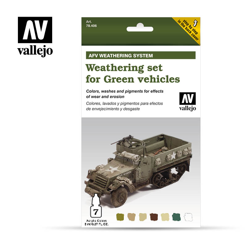 78.406 Weathering for Green Vehicles (6 x 8ml) plus 10 ml