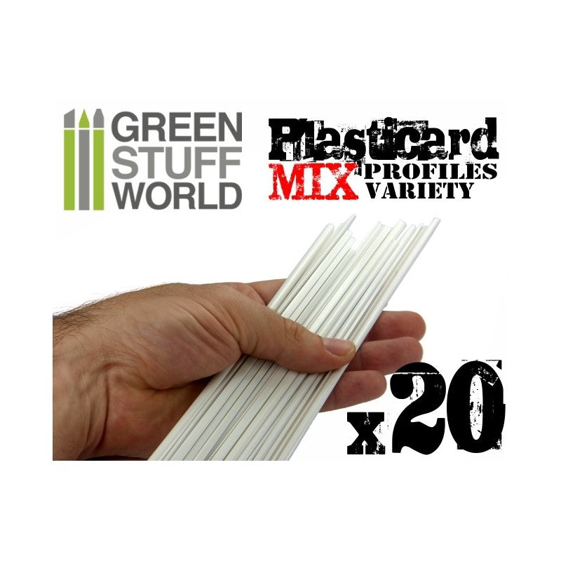 9128 - ABS Plasticard Profile Variety 20 strips Mix