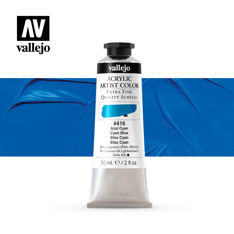 16.416 - Acrylic Artist Color - Cyan Blue - 60 ml