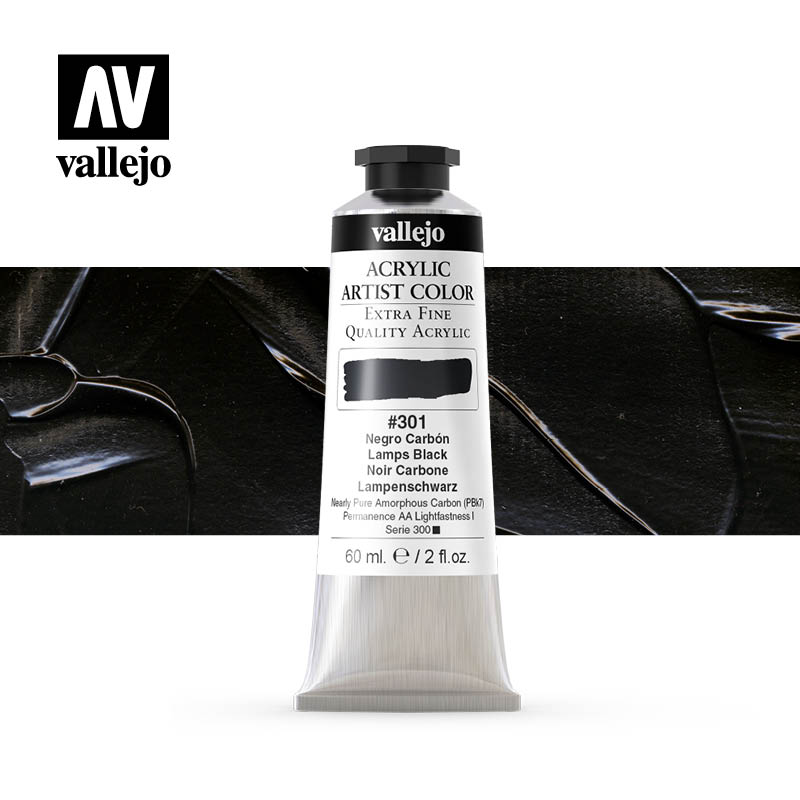 16.301 - Acrylic Artist Color - Lamp Black - 60 ml