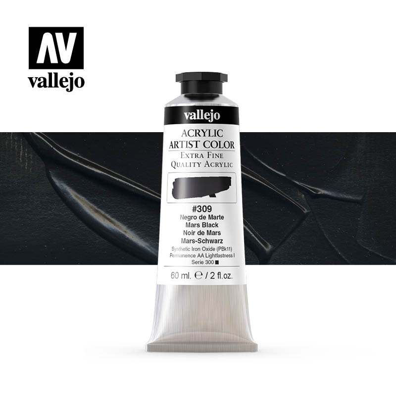 16.309 - Acrylic Artist Color - Mars Black - 60 ml