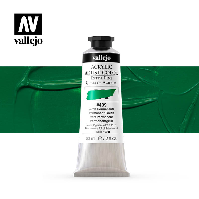 16.409 - Acrylic Artist Color - Permanent Green - 60 ml