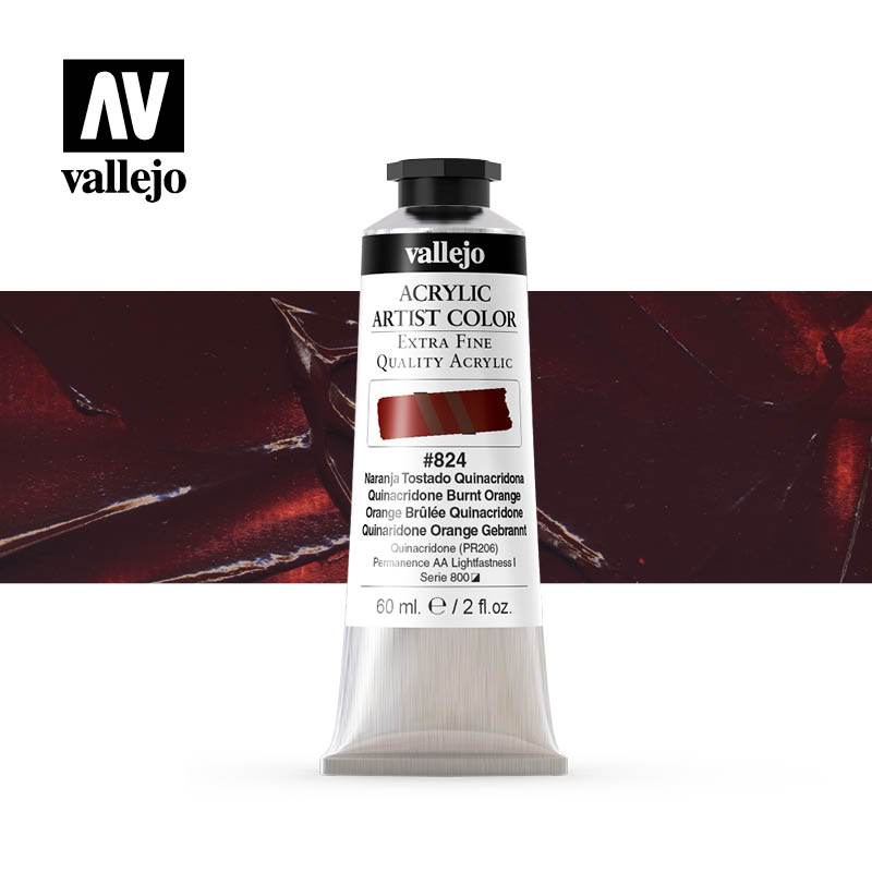 16.824 - Acrylic Artist Color - Quinacridone Burnt Orange - 60 ml
