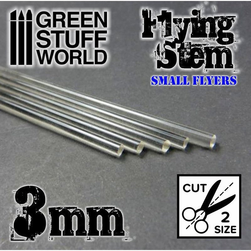 9314 - Clear Acrylic Rods 3 mm (pack of 5) Short 120 mm in length
