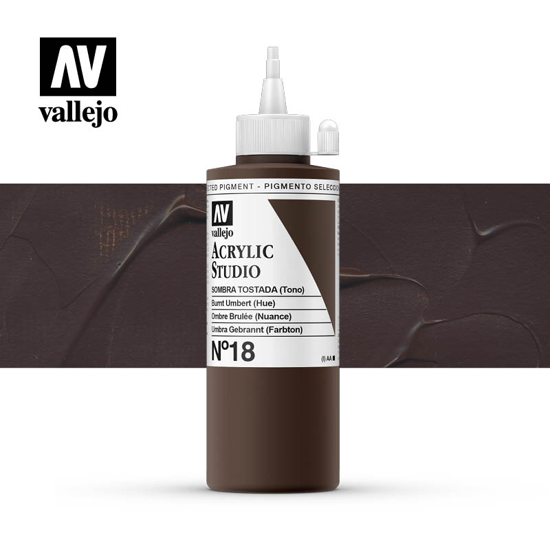 22.018 - Burnt Umber (Hue) - Acrylic Studio - 200 ml