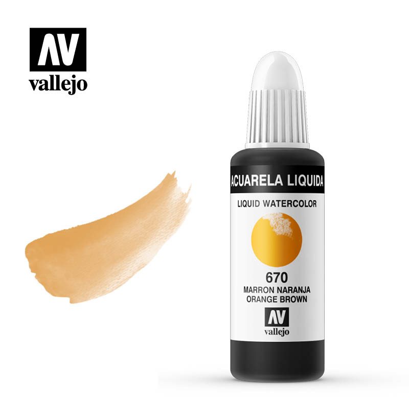 33.670 - Liquid Watercolor (Dye) - Orange Brown 32 ml