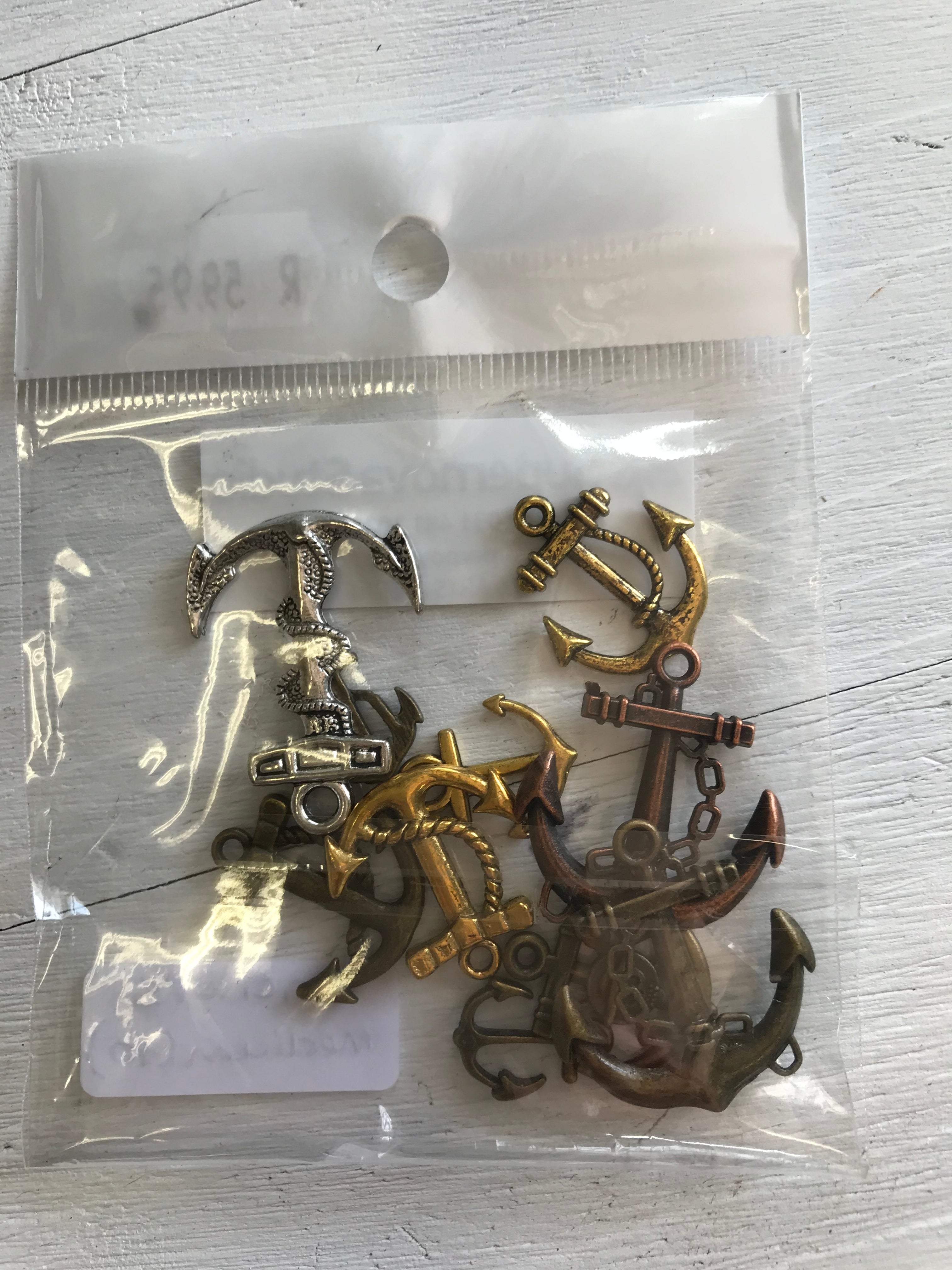 Steampunk Anchor Beads (Medium) - 10 pcs