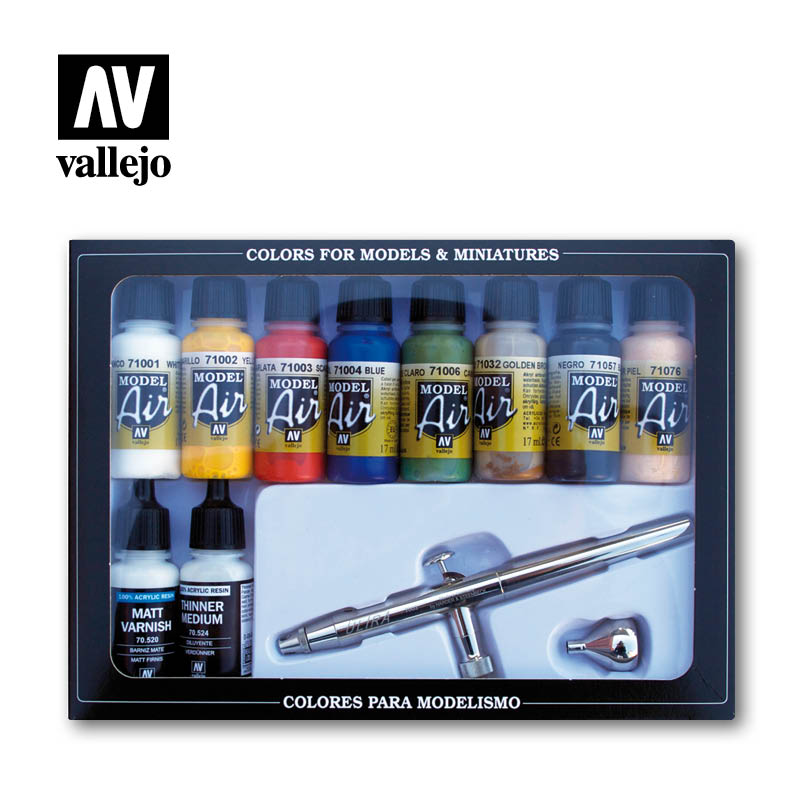 Vallejo Model Air Set - Ultra Airbrush + 10 Basic Colours - Panzer Models
