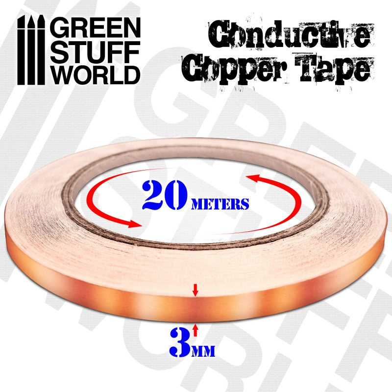 2165 - Conductive Copper Tape - (3 mm wide & 20 m long)