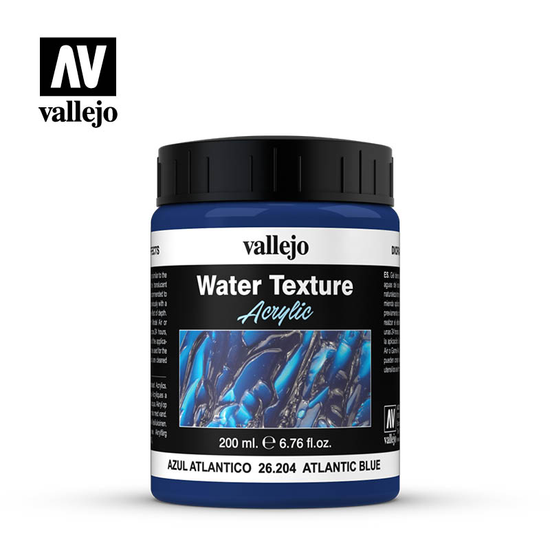26.204 Water Textures 204-200ml Atlantic Blue- Vallejo Diorama Effects - Supernova Studio