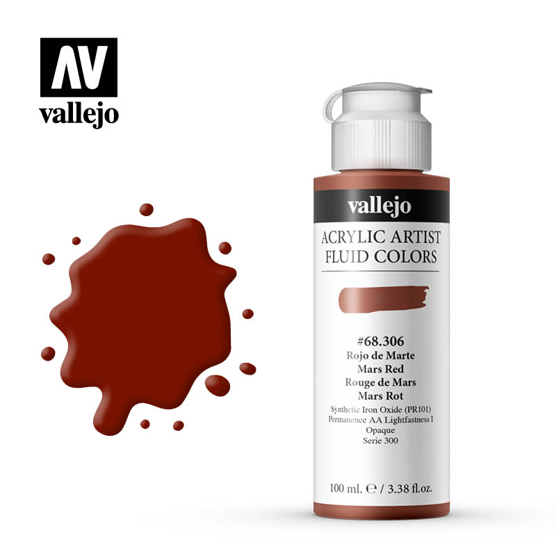 68.306 - Mars Red - 300 Series - Acrylic Artist Fluid Color - 100 ml