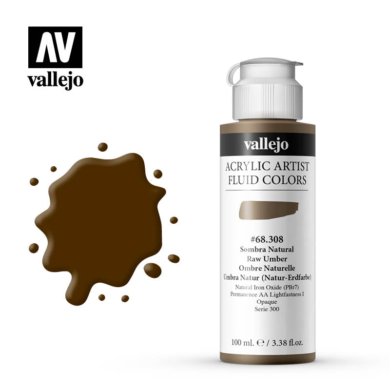 68.308 - Raw Umber - 300 Series - Acrylic Artist Fluid Color - 100 ml