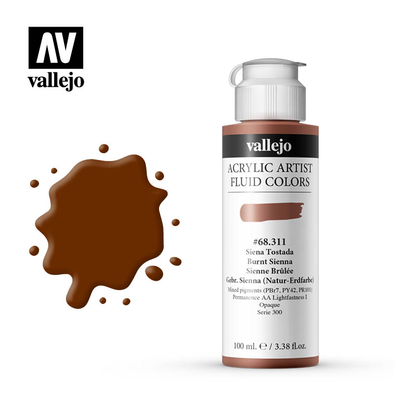 68.311 - Burnt Sienna - 300 Series - Acrylic Artist Fluid Color - 100 ml