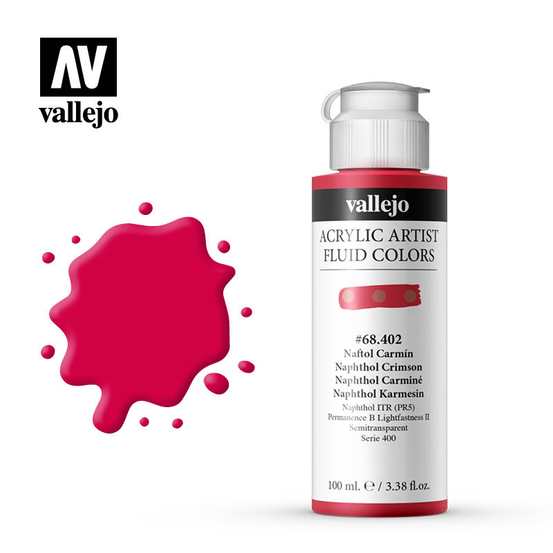 68.402 Naphthol Crimson - 400 Series - Acrylic Artist Fluid Color - 100 ml