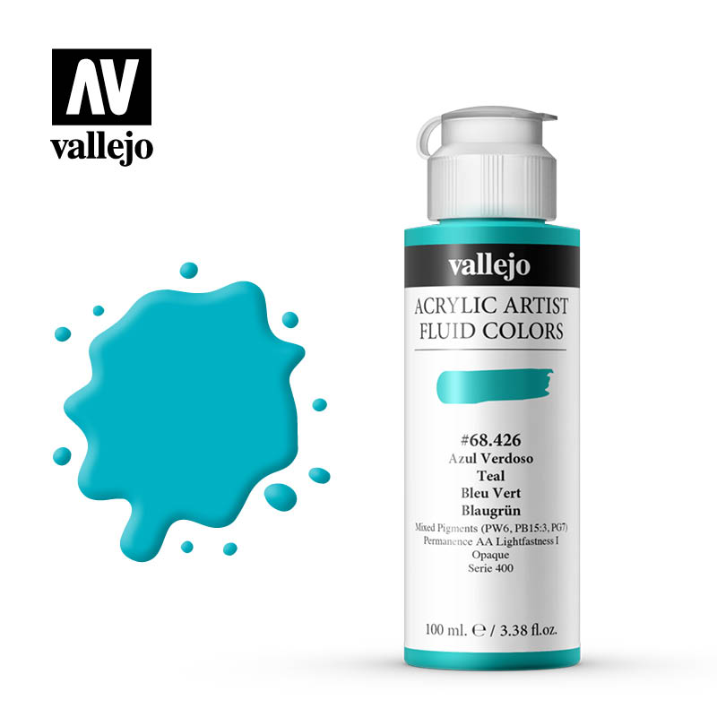 68.426 - Teal - 400 Series - Acrylic Artist Fluid Color - 100 ml