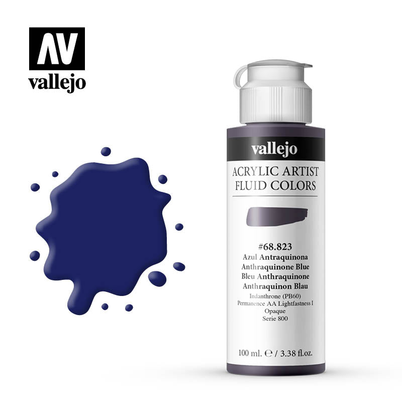 68.823 Anthraquinone Blue - 800 Series - Acrylic Artist Fluid Color - 100 ml