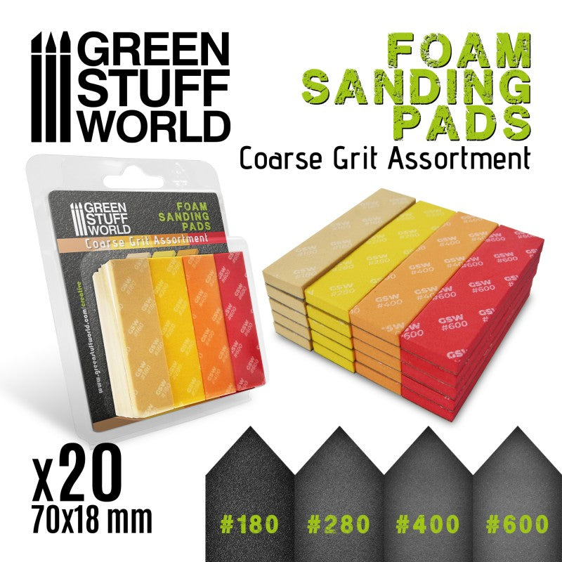 10977 - Foam Sanding Pads - Coarse Grit Assortment (x20 pack)