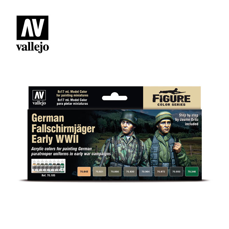 70.185 German Fallschrimjager Early WWII (8) - Vallejo Model Color Set