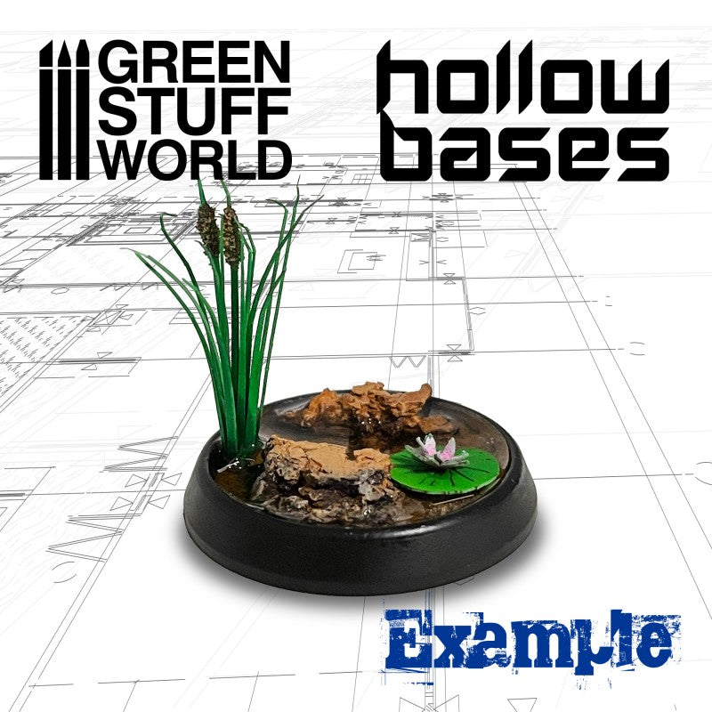 10900 - Plastic Round Hollow Base BLACK 25 mm x20