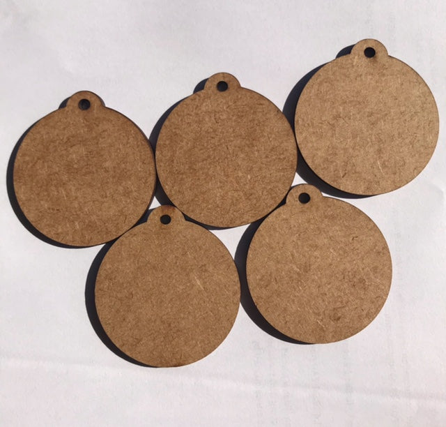MDF BAUBLE SHAPE (5 in pack)