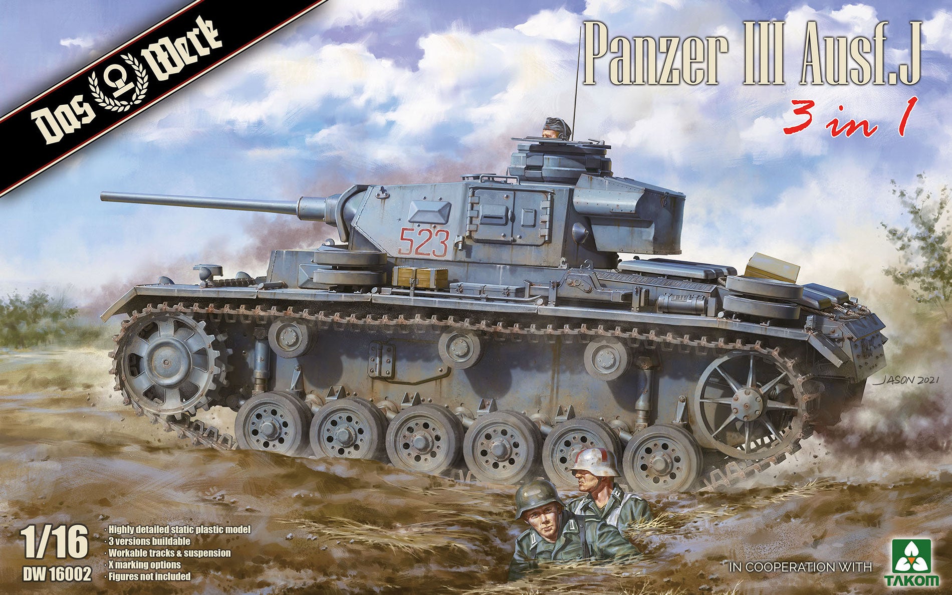 DW16002 - Das Werk 1/16 - Panzer III Ausf.J 3-in-1