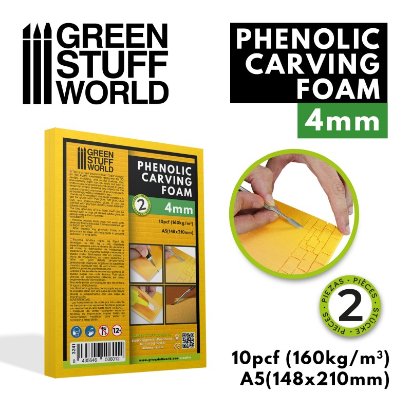 3241 - Sculpting and Carving Foam - 4mm(pack x2) - size A5(Balsa Foam)