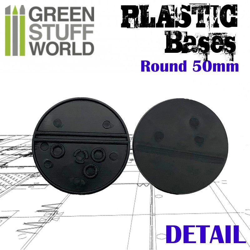 9824 - Plastic Round Base 50 mm (Black) Pack of 5