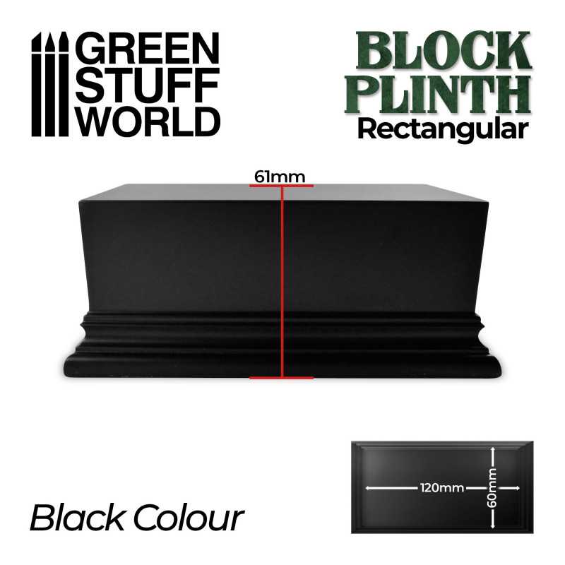 2709 - Black Rectangular Display Plinth - 12x6cm