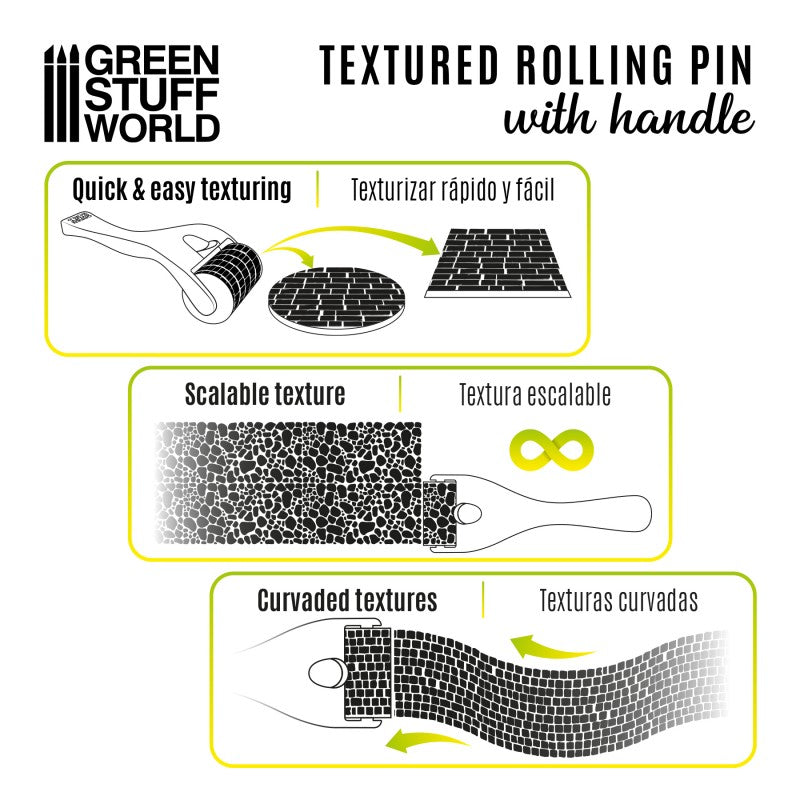 10496 - Rolling Pin with Handle Sett Pavement