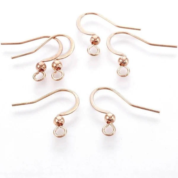 316 Surgical Steel - Rose Gold French Earing Hooks (5 PAIRS)