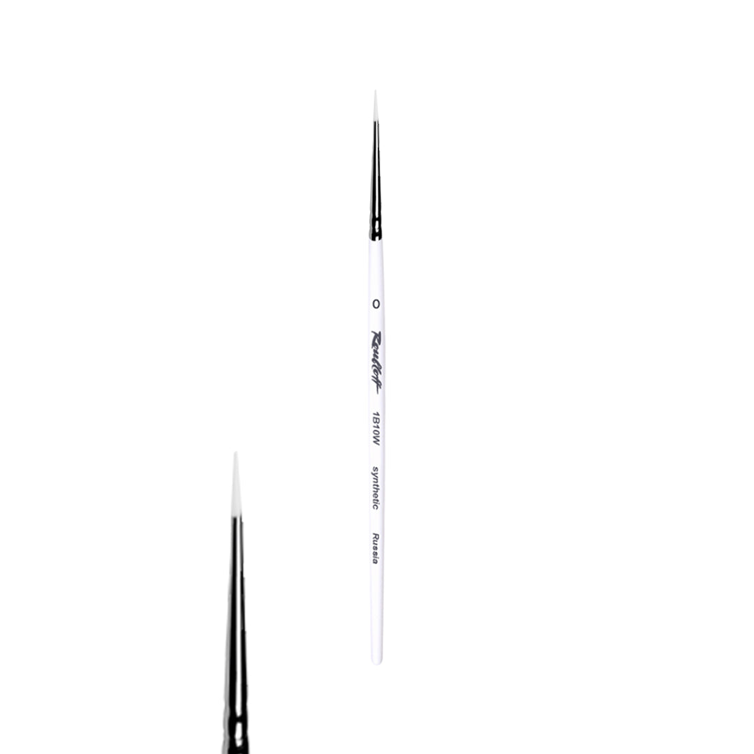 No. 0 KB1-00,80WB - 1B10W - Roubloff Synthetic Brush - Round Brush from White Synthetic