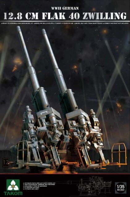 TAK2023 - 1/35 - WW2 German 12,8cm Flak40 Zwilling