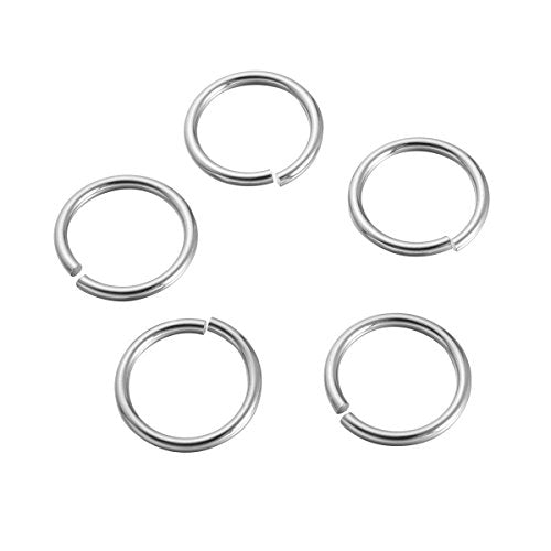 304 Stainless Steel Silver 18 Gauge Open Jump Rings (8x1mm) (10pieces)