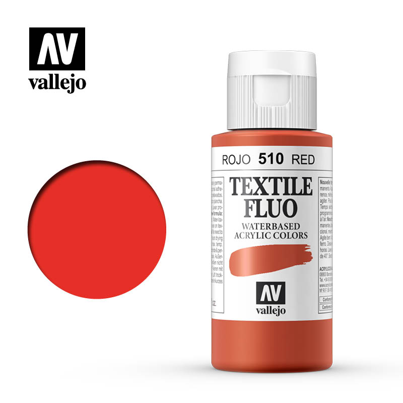 40.510 - Red- Fluorescent - Textile Color - 60 ml