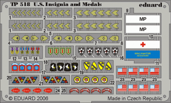 TP518 - 1/35 Photo Etched US Insignia and Medals WWII
