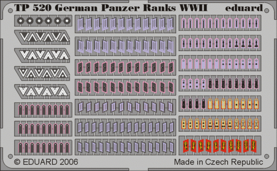 TP520 - 1/35 Photo Etched German Panzer Ranks WWII