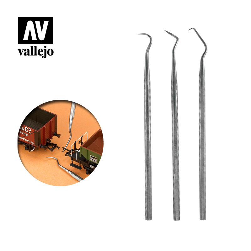 T02001 - Vallejo Set of 3 Stainless Steel Probes