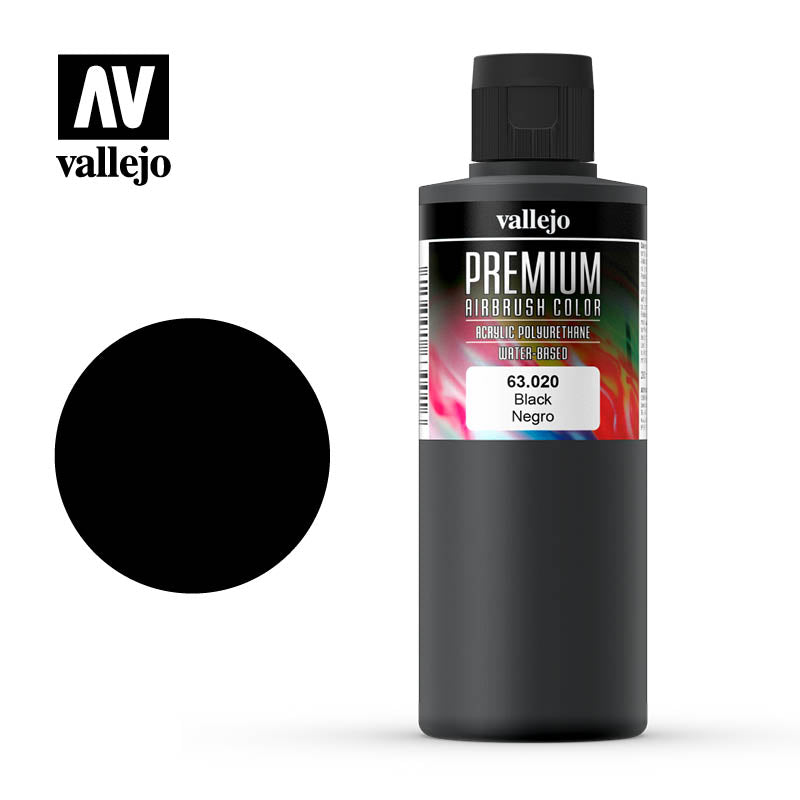 63.020 -  Black  - Opaque  - Premium Airbrush Color - 200 ml