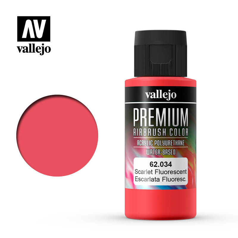 62.034 - Scarlet - Fluorescent - Premium Airbrush Color - 60 ml