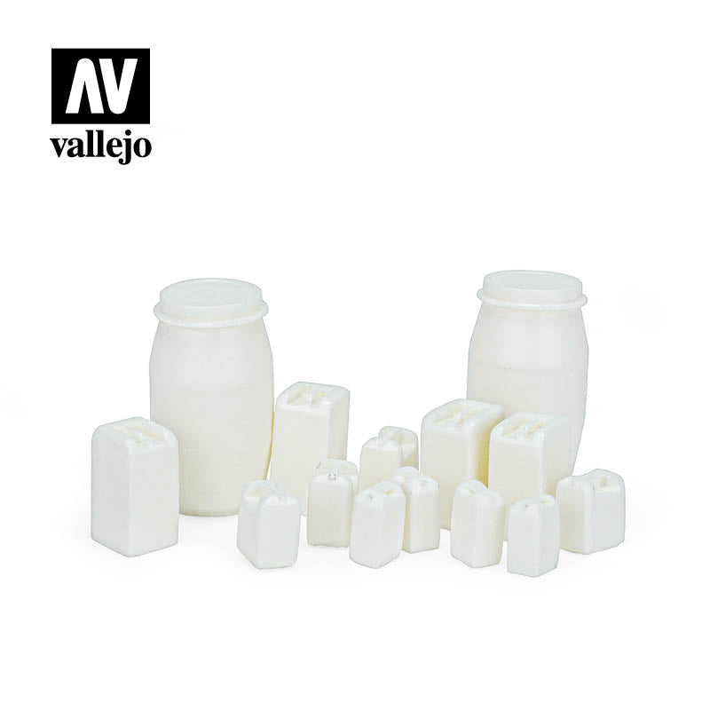 SC211 - Assorted Modern Plastic Drums 2 - Size 1:35 Scale - Vallejo Scenics
